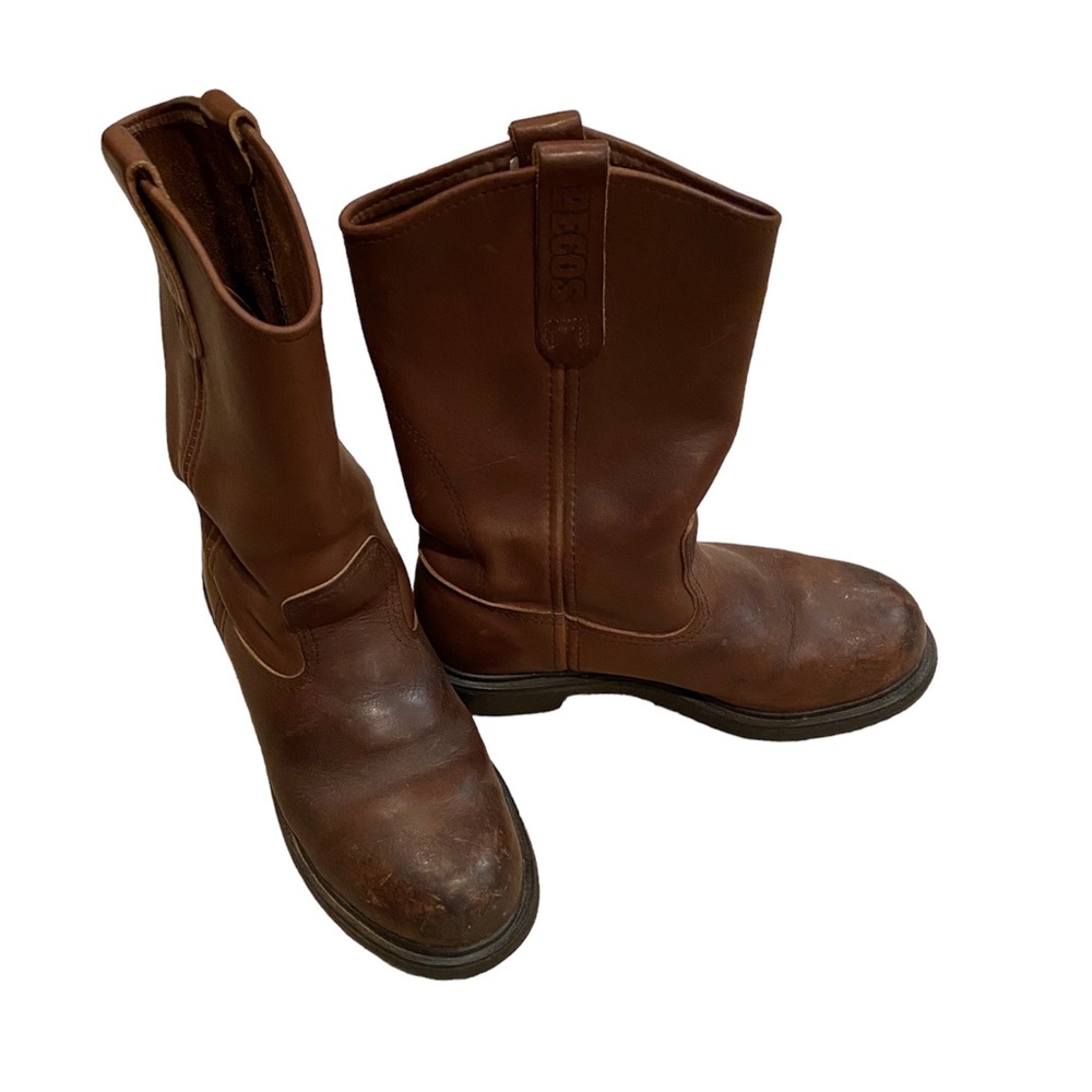 Men's Red Wing Shoes PECOS  Boots size US 5 D leather brown steel toe En…